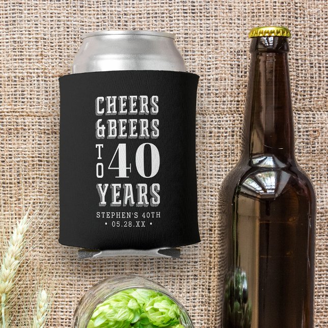 Custom Cheers & Beers Milestone Birthday Can Cooler (Creator Uploaded)