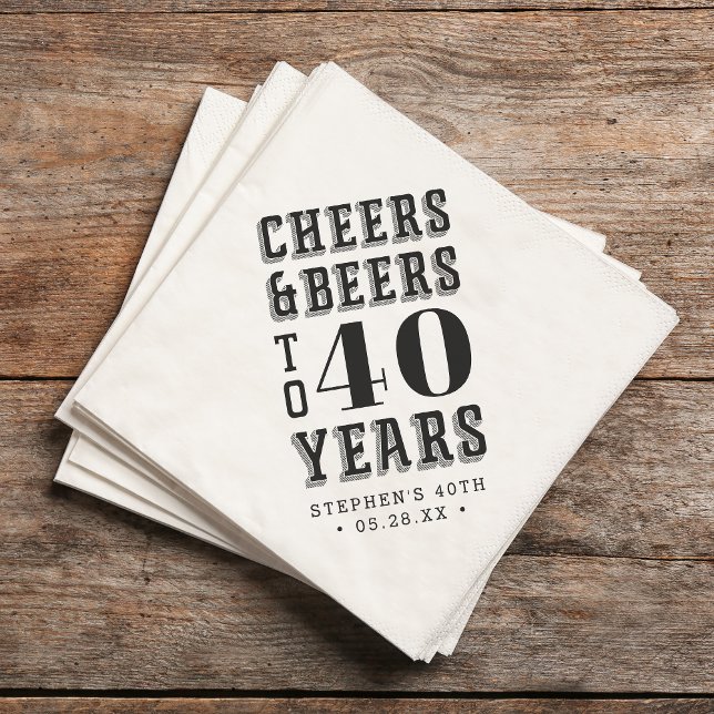 Custom Cheers & Beers Milestone Birthday Napkin (Creator Uploaded)