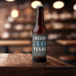 Custom Cheers Milestone Birthday Beer Bottle Label<br><div class="desc">Commemorate a special birthday with these awesome personalised party favour beer labels. Cool chalkboard design features "cheers to XX years" in bold white and blue lettering. Add the occasion and date beneath for a unique birthday party keepsake. Example shown for a 40th birthday party.</div>