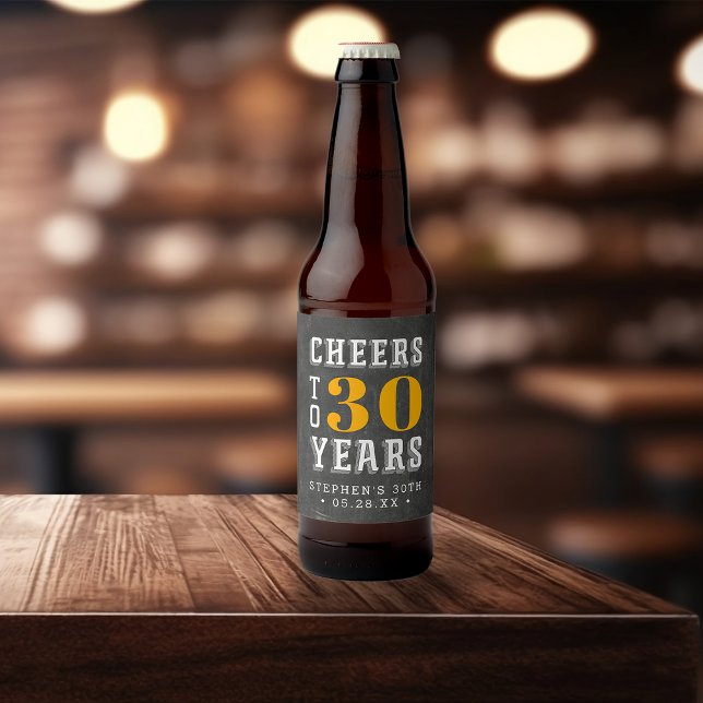Custom Cheers Milestone Birthday Beer Bottle Label (Creator Uploaded)