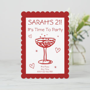 Custom Cheers to 21st Birthday Invitation