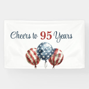 Custom Cheers to 95 Years Birthday Party  Banner