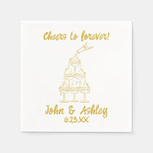 Custom Cheers to Forever Personalised Wedding Napkin