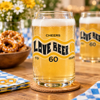 Custom Cheers to Years Love Beer Can Glass