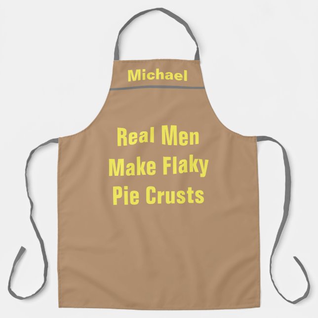 Custom Chef Name Personalised Flaky Pie Crust Pun Apron (Front)