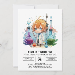 Custom Chemistry Mystery Scientist Birthday Invitation