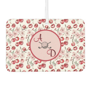 Custom Cherry Blossom Pink Golf Monogram Car Air Freshener