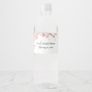 Custom Cherry Blossom Theme Water Bottle Label