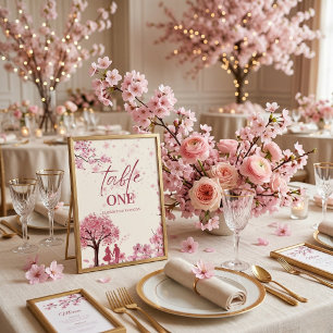Custom Cherry Blossom Wedding Place Card