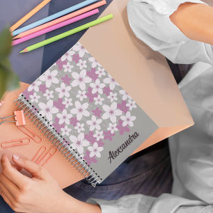 Custom Cherry Blossoms Floral Notebook