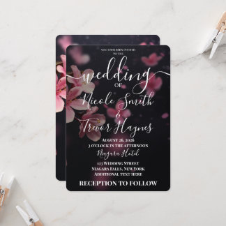 Custom Cherry Blossoms Wedding Invitation