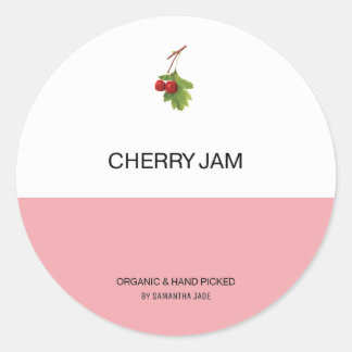 Custom Cherry Jam & Preserve Jar Labels for Pantry