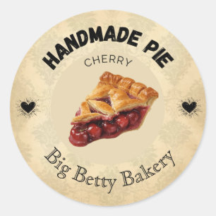 Custom Cherry Pie Labels   Personalised Bakery Pac