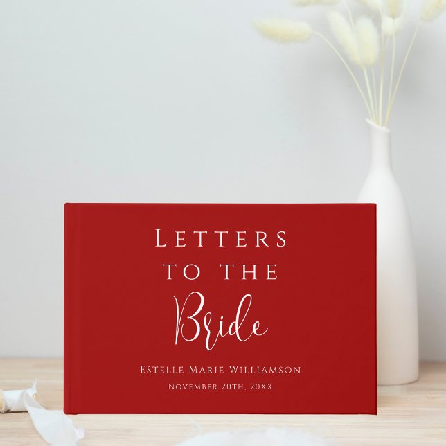 Custom Cherry Red Burgundy Letters to the Bride Guest Book (Creator Uploaded)