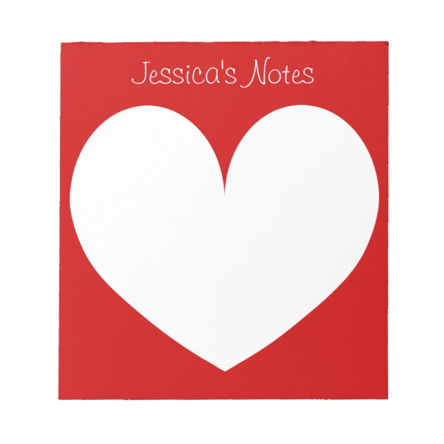 Custom cherry red heart shape writing note pads (Front)