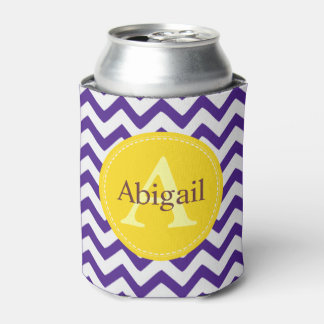 Custom Chevron Lavender Lilac Can Cooler