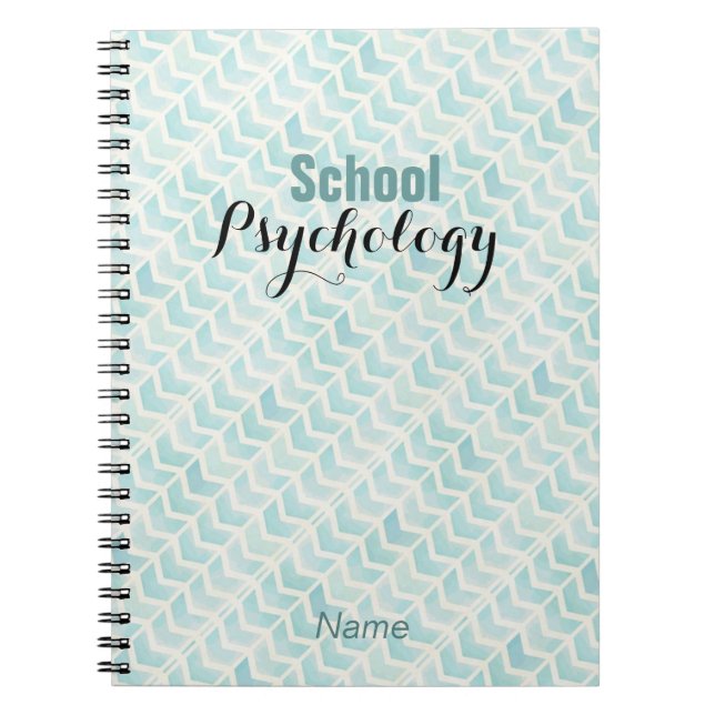 Custom Chevron Pattern School Psychology Notebook (Front)