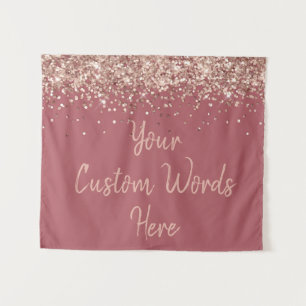 Custom Chianti Rose Gold Birthday Party Photo Prop Tapestry