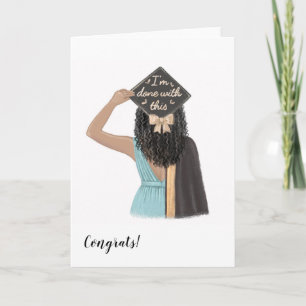 Custom Chic Black Woman High School Graduation Card