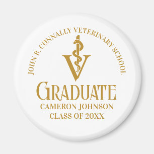 Custom Chic Gold Veterinary School Graduation Magnet