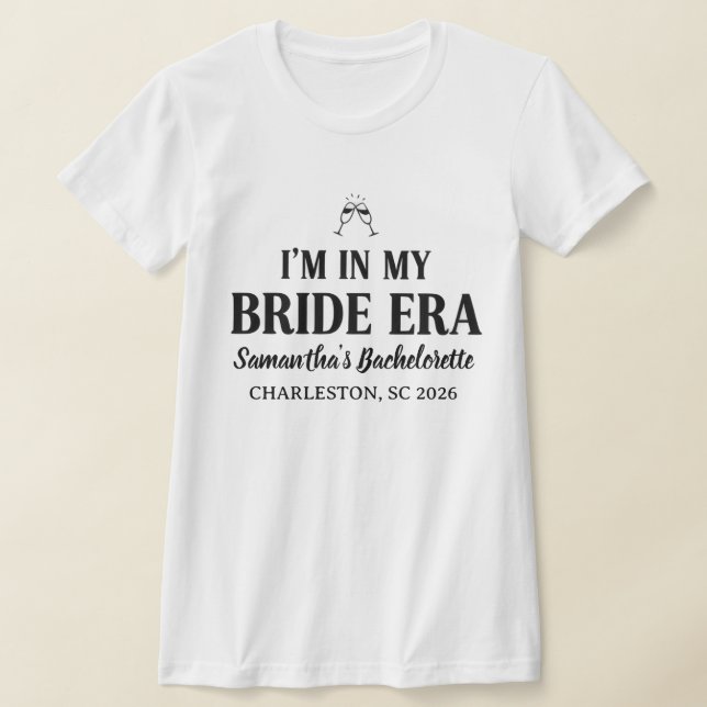 Custom Chic Minimalist Personalised Bachelorette T-Shirt (Laydown)