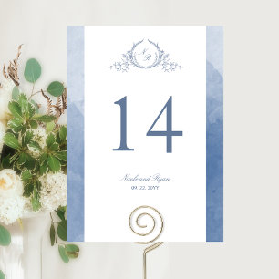 Custom, Chic Monogram Dusty Blue Wedding