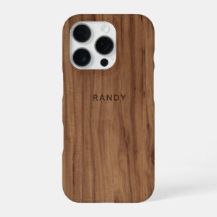 Custom Chic Retro Stylish Woodgrain Effect iPhone 16 Pro Case