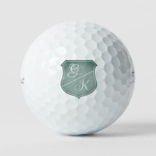 Custom chic shield crest monogram Titleist Pro V1 Golf Balls