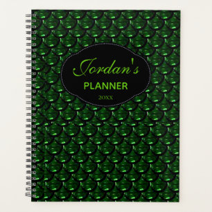 Custom Chic Weekly / Monthly Green Pattern Planner