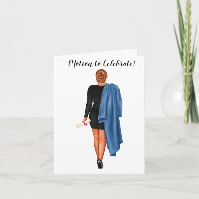Custom Chic Woman Law School Graduation  Card (Front)