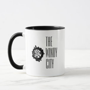 Custom Chicago City Skyline in Sphered Silhouette Mug