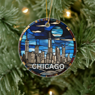 Custom Chicago Skyline  Ceramic Ornament