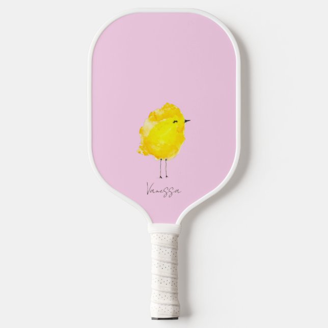 Custom Chick Chicken yellow stylish chic sweet Pickleball Paddle (Front)