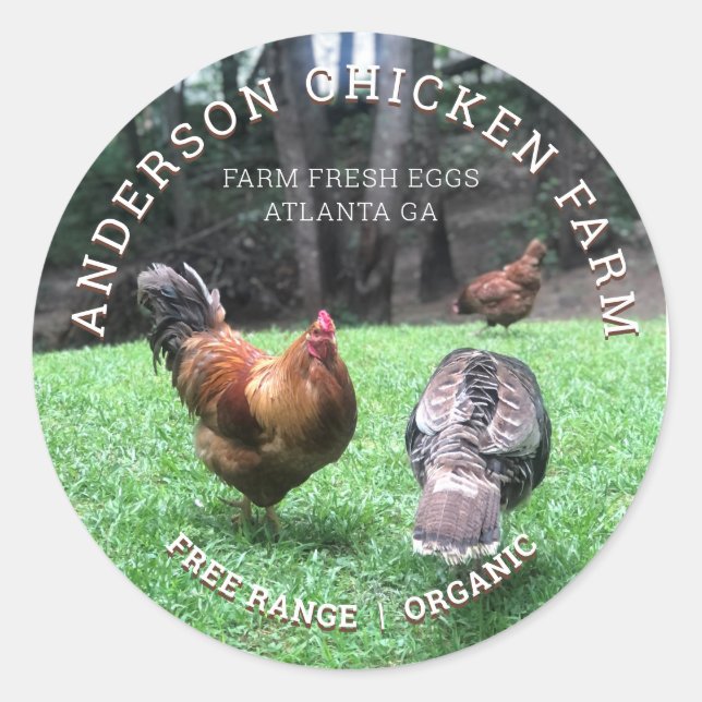 Custom Chicken Farm Egg Stickers (Front)