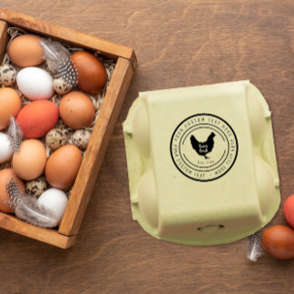 custom Chicken farm eggs carton box Rubber Stamp