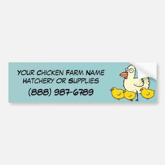Custom Chicken Poultry Farm Operation Bumper Sticker (Front)