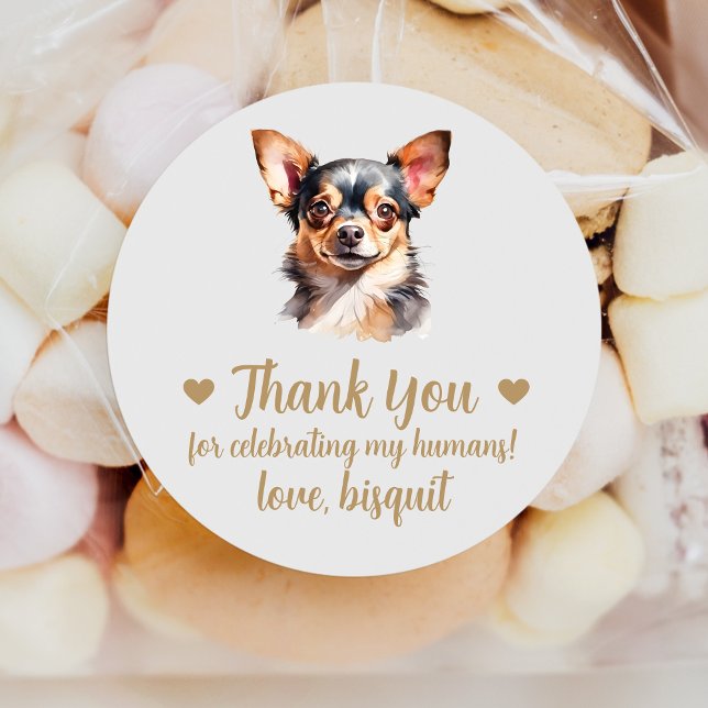 Custom Chihuahua Dog Wedding Favour Stickers (Creator Uploaded)