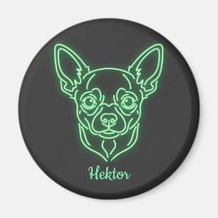 Custom Chihuahua Neon Glow Personalized Magnet