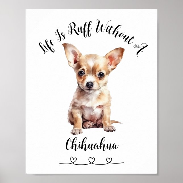 Custom Chihuahua Pet Wall Art Poster  (Front)