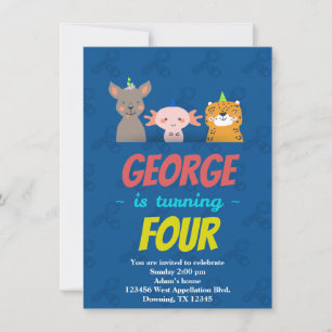 Custom Child Cheetah Sea Monkey Cartoon Invitation
