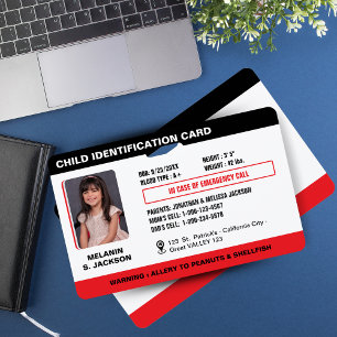 Custom Child Emergency Photo ID Badge for Kids