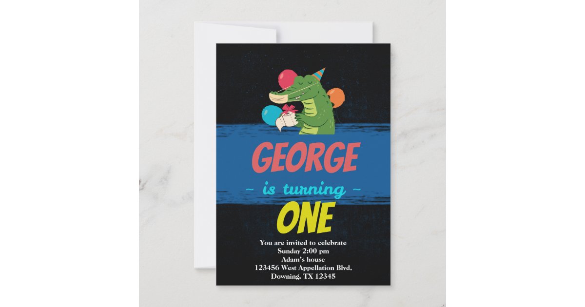 Custom Child Gator Toilet Paper Cartoon Invitation Zazzle