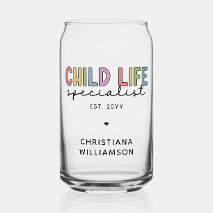 Custom Child Life Specialist CCLS Gift  Can Glass