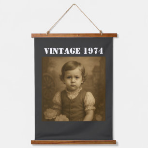 Custom Childhood Photo & Year Vintage Personalised Hanging Tapestry