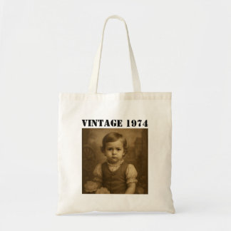 Custom Childhood Photo & Year Vintage Personalised Tote Bag