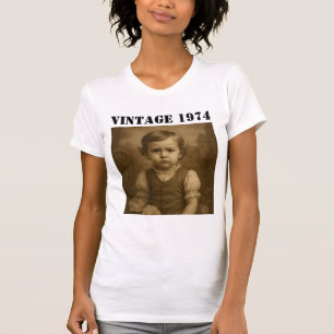 Custom Childhood Photo & Year Vintage Personalized T-Shirt