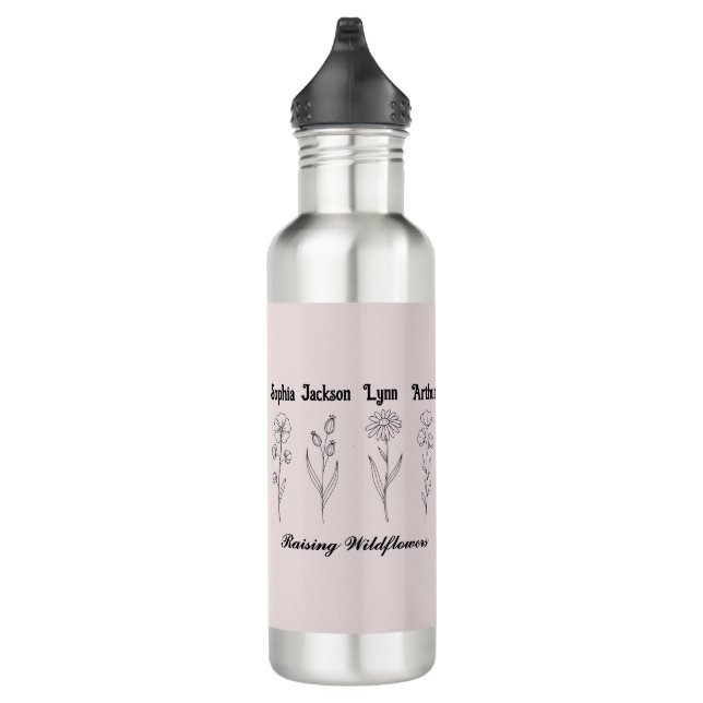 Custom Children Name Wildflower Garden 710 Ml Water Bottle (Right)