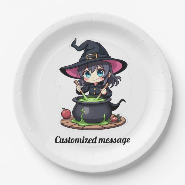 Custom Children's Halloween Party Paper Plate (Front)