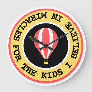 Custom Children's Miracle Network Name Red Yellow Large Clock
