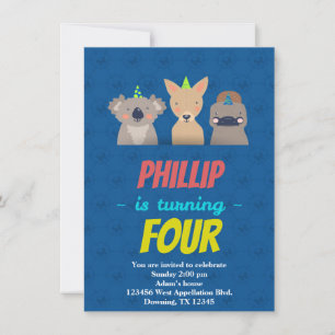 Custom Childs Birthday Card Animals Hats Cartoons